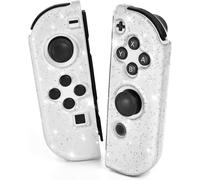 Protective Cover for Switch/Switch OLED Controller,Transparent Glitter Soft TPU Switch Joycon Protector Grip Shell Case,Handles Left and Right,Clear