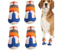 Protective Dog Boots - Reflective Paw for Outdoor Walking | Rubber Mesh with Adjustable Straps, Breathable Design, Lightweight Pet Footwear, Snow Rain Pavement Floors, Summer Winter Use