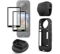 Protective Kit for Insta 360 X4 Tempered Glass Screen Protector & Silicone Case & Silicone Case & Silicone Stand Base