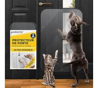 Protecto 2-Pack 90 x 60 cm Protection de Porte Anti-Griffe Chien et Chat - Film Anti Griffe Chat Résistant - Installation Facile - Protection Murale Transparente - Protection Bas Porte et Meubles