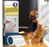 PROTECTO® 3-Pack Protection Anti-Griffes, Cutter Inclus - 3-Pack 150x20 cm - écran de Porte + Protection Bois, Murs et Meubles Contre Les Griffes, Protection et répulsif avec Support Auto-adhésif