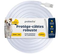 PROTECTO Gaine de Protection Câble pour Chiens et Chats - 2.15 m, Ø 5 mm - Ultra-Résistante, Anti-Morsure, Transparente, Inodore, Facile à Installer - Protège Les Câbles Audio, Vidéo et Électriques