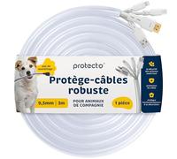PROTECTO Gaine de Protection Câble pour Chiens et Chats - 3 m, Ø 9 mm - Ultra-Résistante, Anti-Morsure, Transparente, Inodore, Facile à Installer - Protège Les Câbles Audio, Vidéo et Électriques
