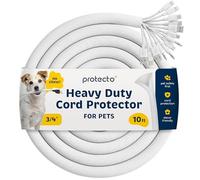PROTECTO Protection de cordon robuste pour chien et chat - 3 m de long - Facile à utiliser - 20 mm - Couleur blanche inodore - Solution sans mastication pour l'alimentation, les câbles audio et vidéo
