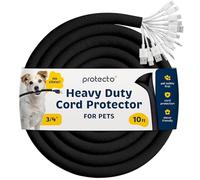 PROTECTO Protection de cordon robuste pour chien et chat - 3 m de long - Facile à utiliser - 20 mm - Couleur noire inodore - Solution sans mastication pour l'alimentation, les câbles audio et vidéo