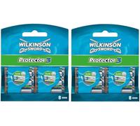 Protector 3 - Pack De 16 Recharges De 3 Lames De Rasoir Pour Homme, Bande De Conditionnement Avec Aloe Vera
