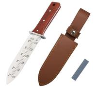 ProtectorTech Couteau Désherbeur - 30,5 cm, INOX, Dos Denté, Bois Rouge