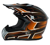 protectWEAR - Casque de Moto Cross Casque Enduro Casque Noir Orange FS603-OR Taille - XL