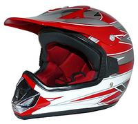 Protectwear Casque de Moto Cross Enfant Brillant Modèle V310 RT, Rouge/Argent/Blanc, Taille XS