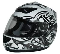protectWEAR - Casque de moto gris blanc Dragon design H 510-11-L