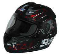 protectWEAR - Casque de moto noir rouge mat FS-801-99R - XL