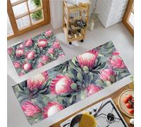 Protée Royale Exquise Lot de 2 Tapis Cuisine antidérapants lavables, Luxe Aquarelle Anti-Fatigue paillasson Cuisine pour décoration de Maison Bureau Debout, 40x60+40x120cm