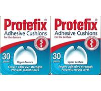 PROTEFIX Lot de 2 coussins adhésifs pour prothèse dentaire supérieure - 2 x 30 pièces - Produit légèrement endommagé