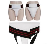 Protège-aine réglable pour la pratique de la boxe, du sparring et des arts martiaux avec cuir synthétique et ceinture flexible (femme XL)