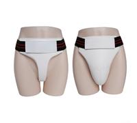 Protège-aine réglable pour la pratique de la boxe, du sparring et des arts martiaux avec cuir synthétique et ceinture flexible (femme L)