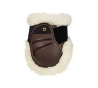 Protège-boulets pour jeune cheval en TPU et peau de mouton synthétique Equestro Marron Cob