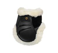 Protège-boulets pour jeune cheval en TPU et peau de mouton synthétique Equestro Noir Cob