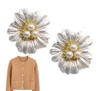 Protège-boutons - 2 Pièces Cache-Bouton Vêtement,Bouton Manchette Perle Décoratif Forme Pour Chemise Robe Blouse - Accessoires Mode Femme