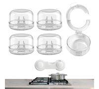 Protège-boutons de Sécurité pour Cuisinière Lot de 5 pièces protections | Verrous de boutons de cuisinière Pour brûleur, cuisinière, table de cuisson, four, cuisine, maison,