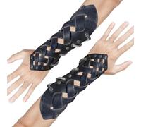 Protège-bras de cosplay - Réglable pour 2 bracelets en cuir, gardes, accessoires de costume médiéval historique, Noir , Refer to description