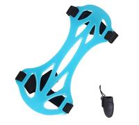 Protège-Bras de Protection Réglable en Nylon et Fibre de Carbone pour L'extérieur, Accessoire de Tir à l'arc, Livré avec des Manchons en Cuir Double Couche pour Les Doigts(Blue)
