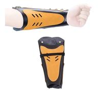 Protège-Bras en Cuir Faits Main, Ajustables, pour la Chasse et Le Tir Bracelet de Protection, Gantelet, Brassard Médiéval Unisexe(Brown)