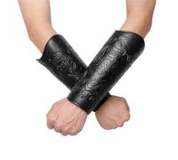 Protège-bras en simili-cuir avec dragon embossé Viking, Brassard médiéval vintage pour mercenaire, Gantelets de chevalier rétro