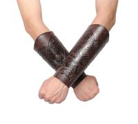 Protège-bras en simili-cuir avec dragon embossé Viking, Brassard médiéval vintage pour mercenaire, Gantelets de chevalier rétro