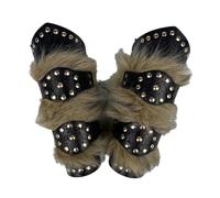 Protège-bras en simili cuir, gantelets en simili cuir - Protège-bras rétro punk, attelle de poignet - Gantelets en fourrure artificielle, accessoires de Costume de chevalier de Cosplay, brassard de vê