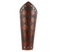 Protège-Bras et Poignets en Cuir Bracelet Protect Arm Bracers Wide Faux Leather Gauntlet pour Hommes et Femmes(Marron)