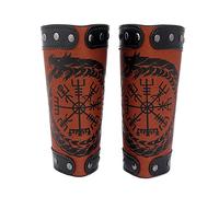 Protège-Bras et Poignets en Cuir Bracelet Rock Bracers Protector Puce Bijoux en Cuir 2 Pack Dragon Totem Punk Avant-Bras pour Hommes et Femmes