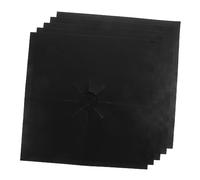 Protège Brûleur Gazinière Noir Ptfe Lot de 5, Découpé | Frottage Intensif, Essuyage Rapide, Trous Pré-découpés, Ajustable, Cuisine Quotidienne et Locataires