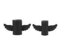 Protège-câble de Chargeur 2 Pièces en PVC Noir, Motif Aile Cartoon | Cordon USB de Charge Quotidienne, Aide à Prévenir les Ruptures, Lot Compact, Forme Aile