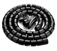 Protège-câbles, gaine spiralée, 1 pièce, noir, organiseur de gaines de câbles, flexible, en spirale, for le rangement des fils(16mm ID 1.5 meter)