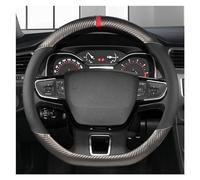 Protege Caches Volant Accessoires Voiture Couverture Volant Voiture Fiber Carbone + Cuir pour Citroen C4 pour AIRCROSS C5 C3-XR C4 Picasso C4 C5 C6(Grey D Shape)