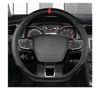 Protege Caches Volant Accessoires Voiture Couverture Volant Voiture Fiber Carbone + Cuir pour Citroen C4 pour AIRCROSS C5 C3-XR C4 Picasso C4 C5 C6(Black D Shape)