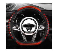 Protege Caches Volant Couverture pour Volant Voiture Housse Protection Voiture Course Anti-dérapant 38cm Noir Rouge Couverture Intérieure Universelle(4)
