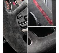 Protege Caches Volant Couverture Volant Voiture Bricolage Cuir Noir Cousu Main pour BMW pour M3 2009 2010 2011 2012 2013 pour E92(Red Thread)