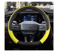 Protege Caches Volant Housse Volant Voiture Cuir PU Antidérapant 9 Couleurs pour Ford pour Mondeo MK5 V 2022 2023, Accessoires Automobiles(D Shape Yellow)