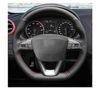 Protege Caches Volant pour Seat pour Leon pour Cupra pour R pour Leon pour St pour Ateca pour FR Couverture Volant Voiture Volant Cuir(3 Colors Thread)