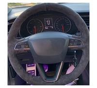 Protege Caches Volant pour Siège pour Leon pour 5F pour Mk3 pour Ibiza pour 6J Accessoires Intérieurs Cuir Couverture Volant Tresse(White Thread)