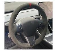 Protege Caches Volant pour Tesla pour Model-S pour Model-Y pour Model-X pour Model-3 Cousu Main Anti-Slip Carbon Fiber Braid Accessoires Couverture Volant Voiture(7)