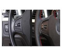 Protege Caches Volant pour Toyota pour Hilux pour 4Runner pour Sequoia pour Highlander Couverture Volant Voiture Bricolage Cuir Artificiel Noir(Red Blue Thread)