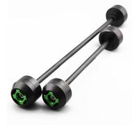 Protège-cadre moto Pour ZX-6R 2019 2020 2021 2022 Pièces Modifiées Pour Motos Curseurs D'essieu Avant Arrière Protection Contre Les Chocs Protections Fourche De Roue De Moto(Green)