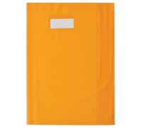 Protège-cahier elba styl'sms pvc opaque 12/100e sans phtalates porte-étiquette et étiquette a4+ 240x320mm orange