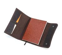 Protège-cahier fait main avec 2 emplacements pour cartes et espèces, couverture en cuir PU 22,5 x 17,7 cm pour pochette de bureau