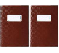 Protège-cahier Herma dimension A5 couvert en plastique - Structure en velours - 1 pièce 5 gedeckt mit Baststruktur, 1 Stück marron (Lot de 2)