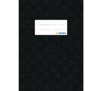 Protège-cahier Herma dimension A5 couvert en plastique - Structure en velours - 1 pièce 5 gedeckt mit Baststruktur, 1 Stück Noir