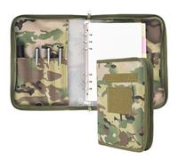 Protège-cahier militaire militaire avec classeur à 6 anneaux, porte-documents avec fermeture éclair, dossier tactique A5, couverture amovible OCP - Multicolore