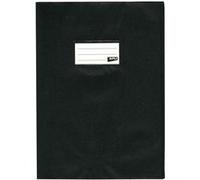 Protège-cahier opaque noir en PVC - Format A4 21x29,7 cm - Épaisseur 19/100ème - Grain cuir G